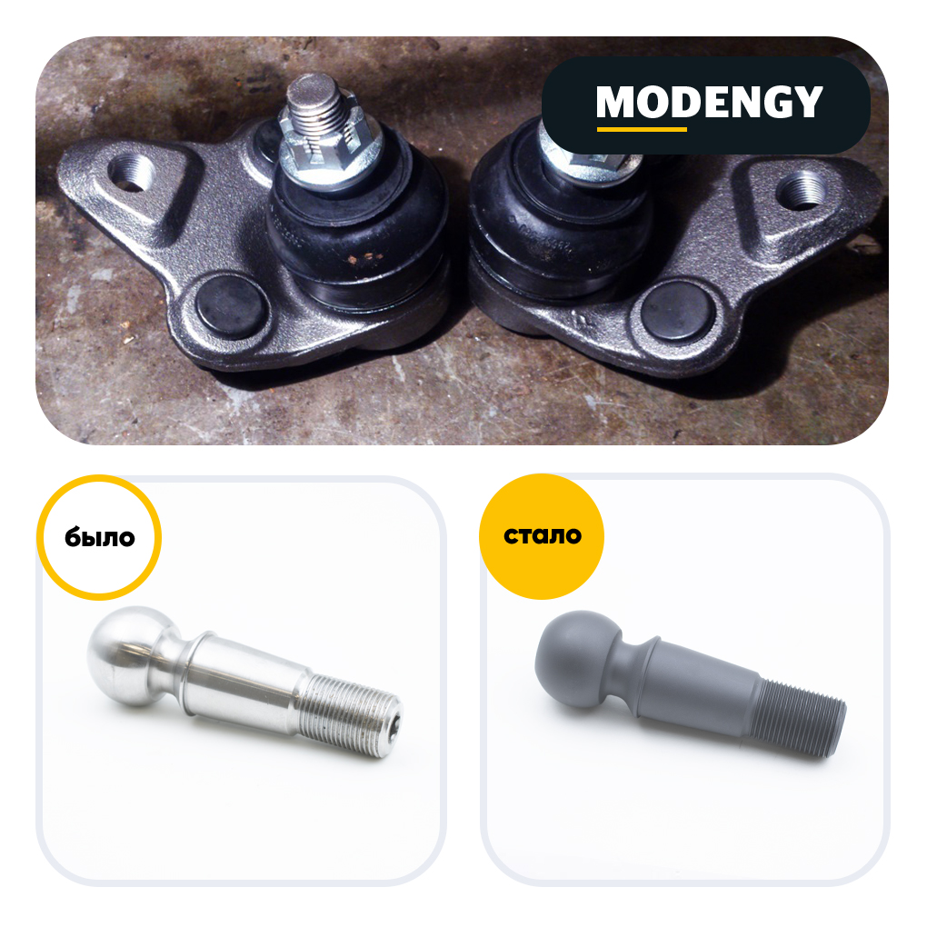 MODENGY 1014 कोटिंग लगाने से पहले और बाद में एक बॉल पिन